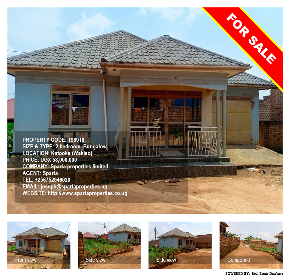 2 bedroom Bungalow  for sale in Katooke Wakiso Uganda, code: 196918