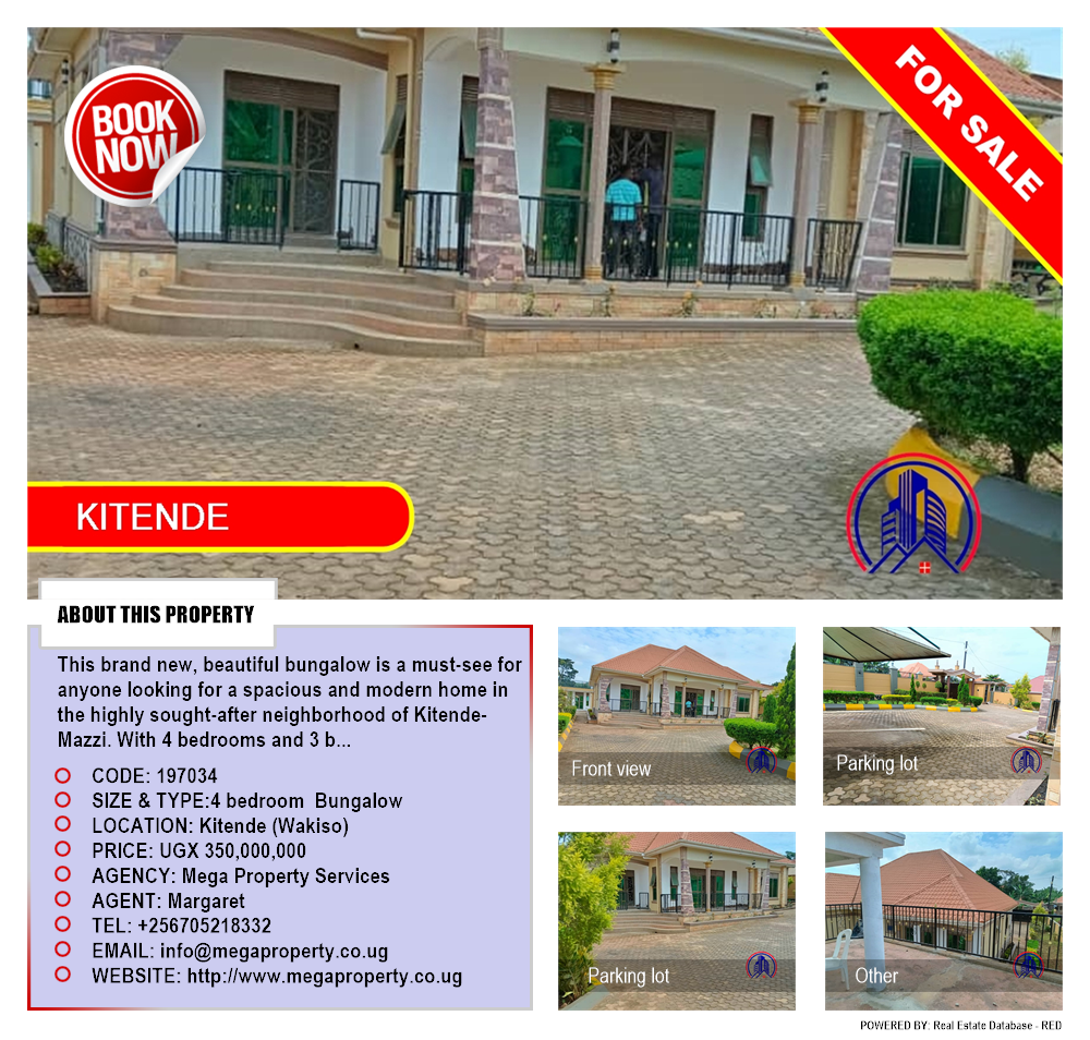 4 bedroom Bungalow  for sale in Kitende Wakiso Uganda, code: 197034