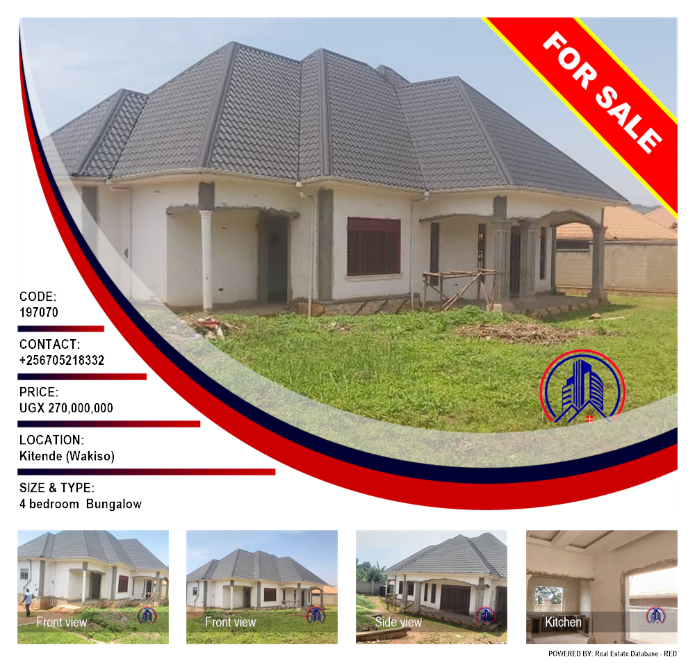 4 bedroom Bungalow  for sale in Kitende Wakiso Uganda, code: 197070