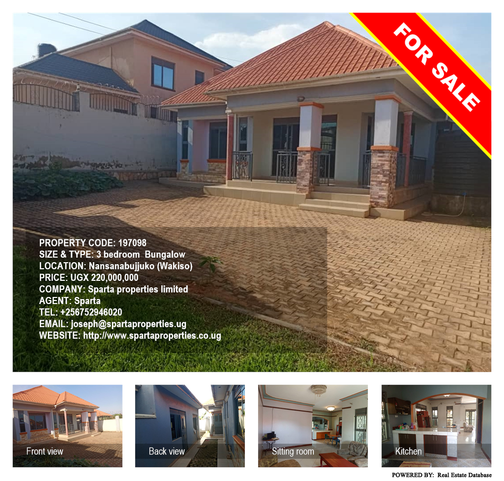 3 bedroom Bungalow  for sale in Nansanabujjuko Wakiso Uganda, code: 197098