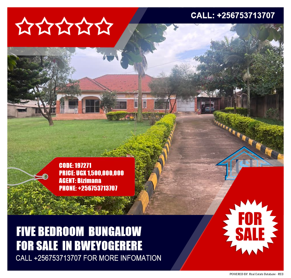 5 bedroom Bungalow  for sale in Bweyogerere Wakiso Uganda, code: 197271