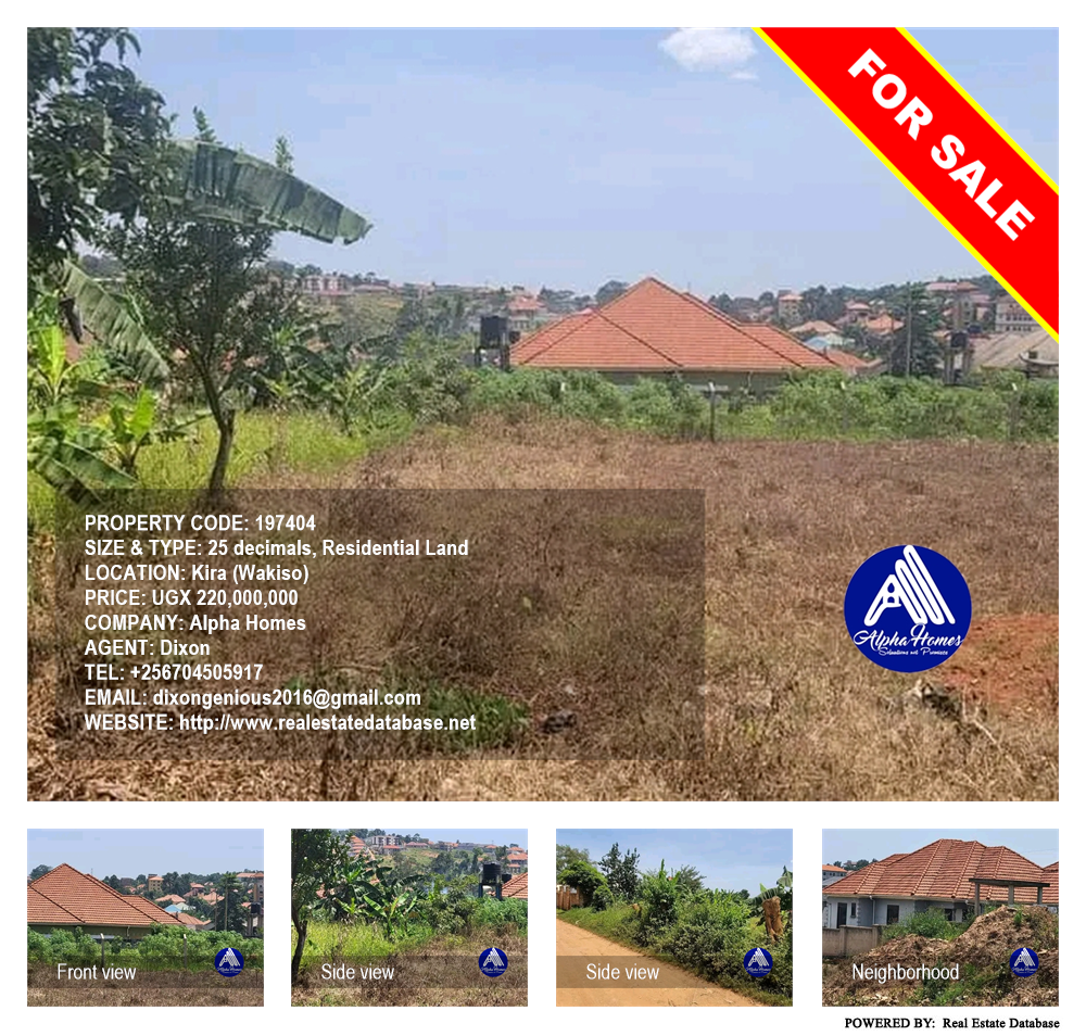 Residential Land  for sale in Kira Wakiso Uganda, code: 197404
