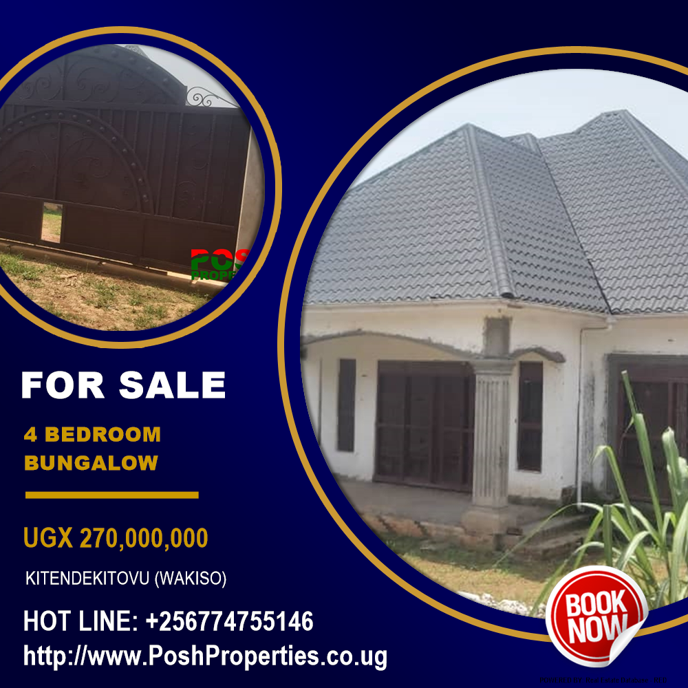 4 bedroom Bungalow  for sale in KitendeKitovu Wakiso Uganda, code: 197455