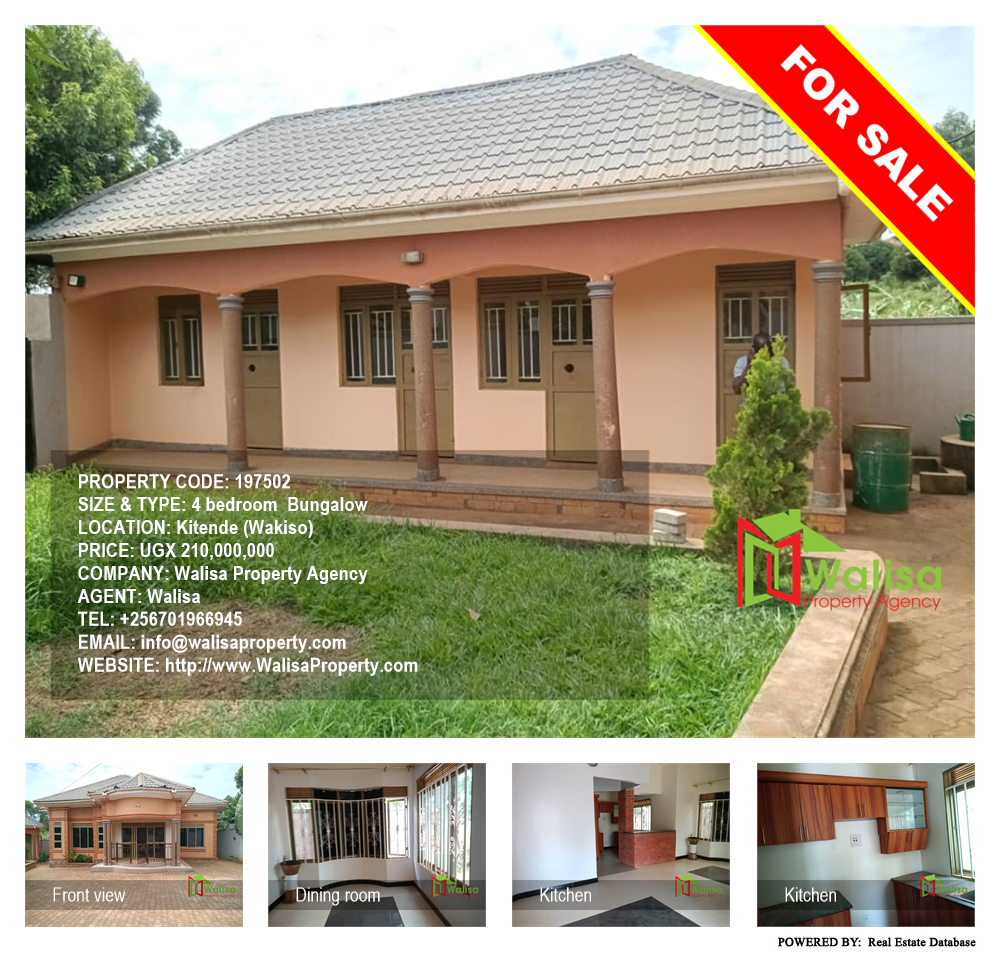 4 bedroom Bungalow  for sale in Kitende Wakiso Uganda, code: 197502