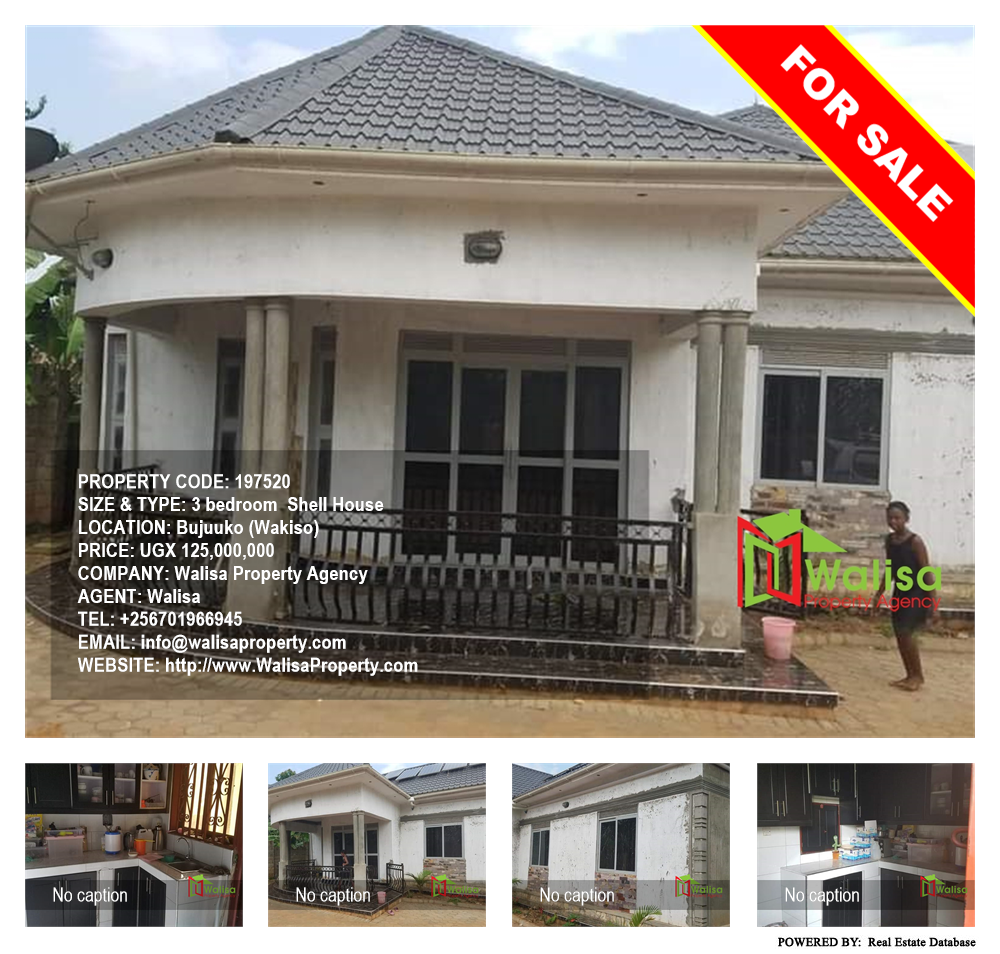 3 bedroom Shell House  for sale in Bujuuko Wakiso Uganda, code: 197520