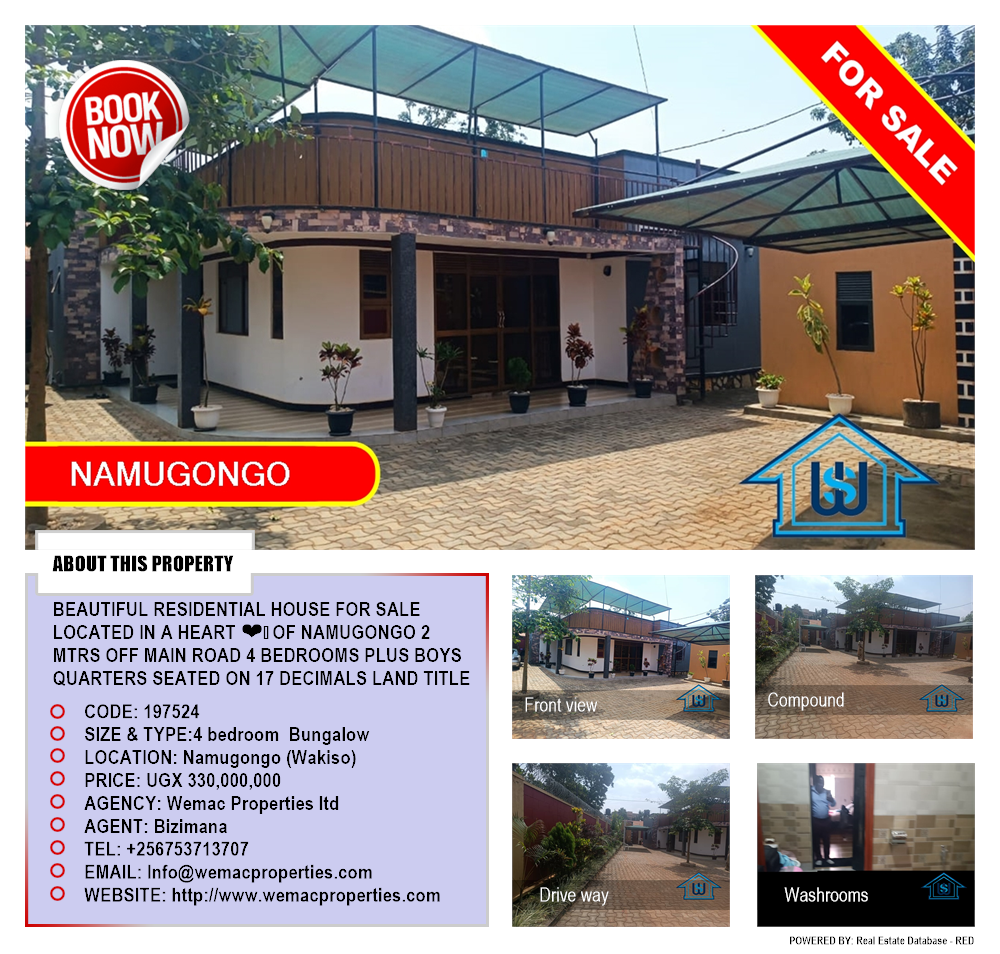 4 bedroom Bungalow  for sale in Namugongo Wakiso Uganda, code: 197524