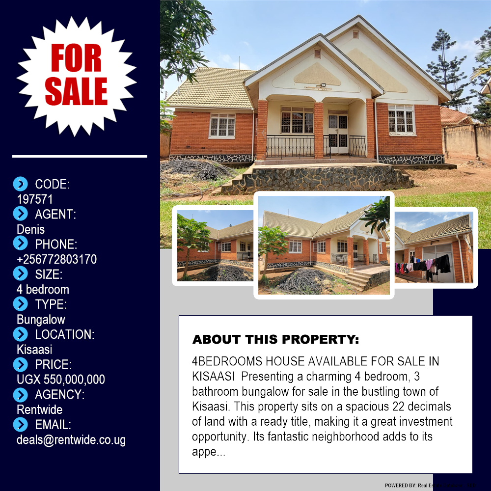 4 bedroom Bungalow  for sale in Kisaasi Kampala Uganda, code: 197571