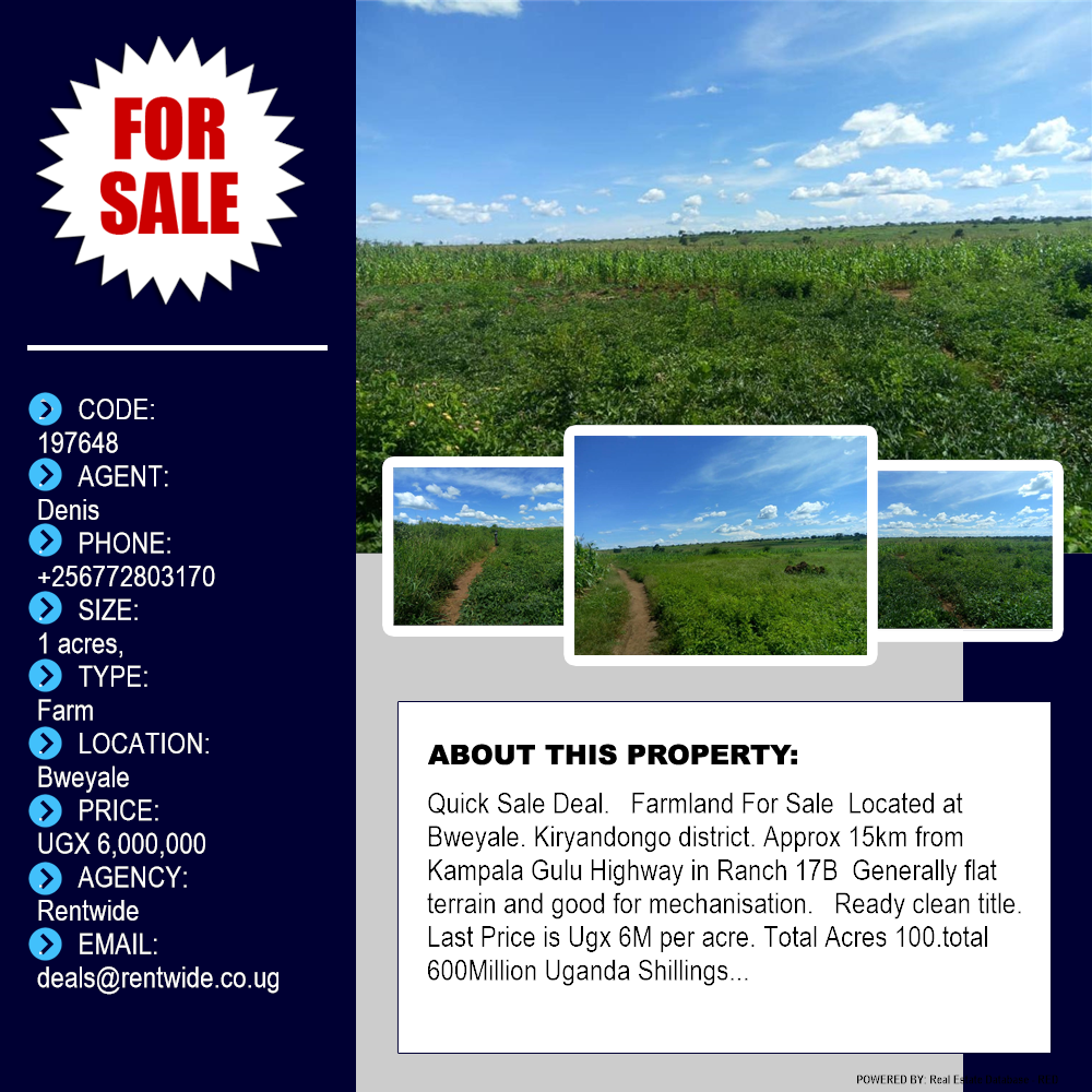 Farm  for sale in Bweyale Kiryandongo Uganda, code: 197648