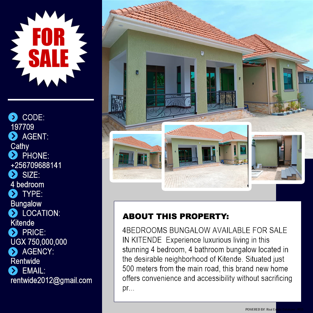 4 bedroom Bungalow  for sale in Kitende Wakiso Uganda, code: 197709