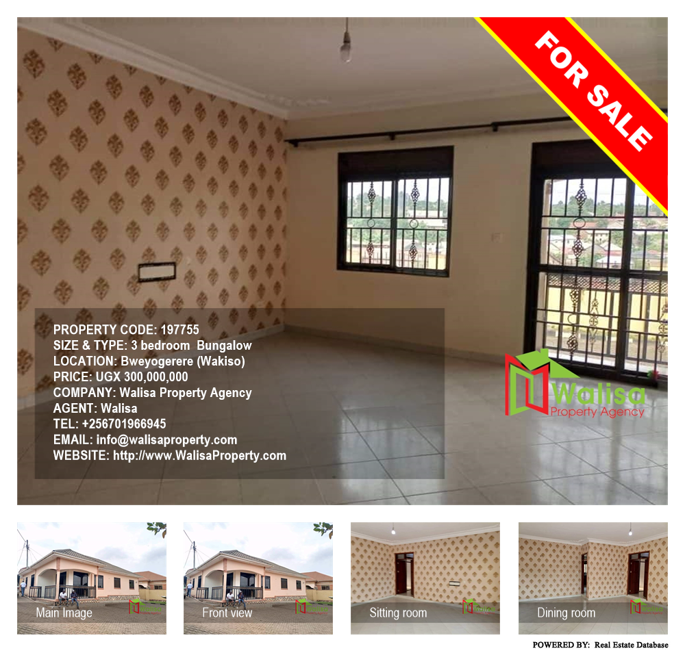 3 bedroom Bungalow  for sale in Bweyogerere Wakiso Uganda, code: 197755