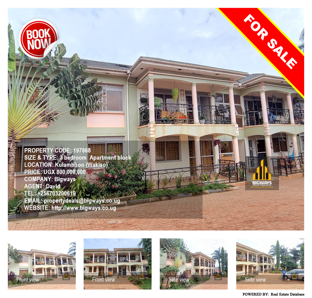 3 bedroom Apartment block  for sale in Kulambilo Wakiso Uganda, code: 197868