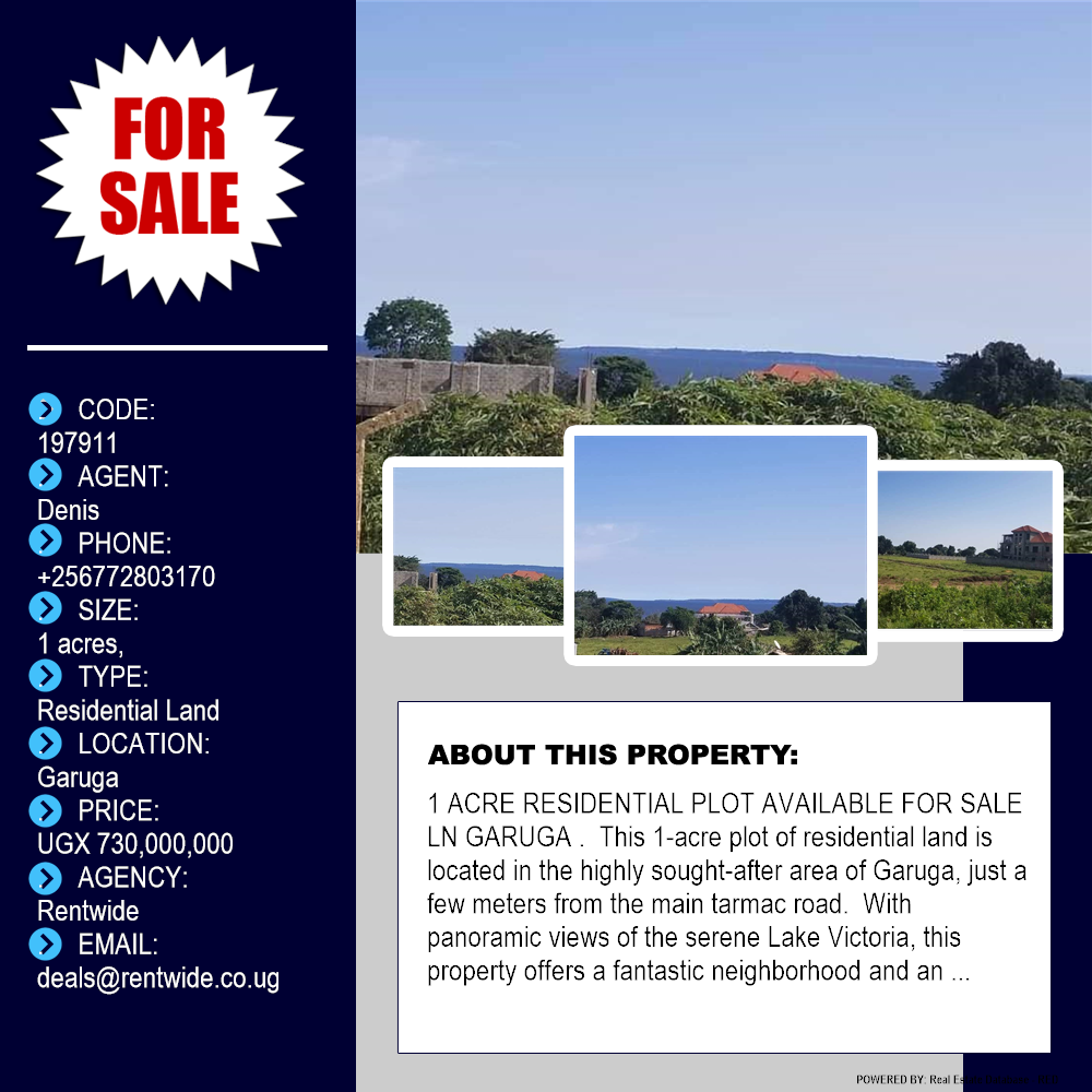 Residential Land  for sale in Garuga Wakiso Uganda, code: 197911
