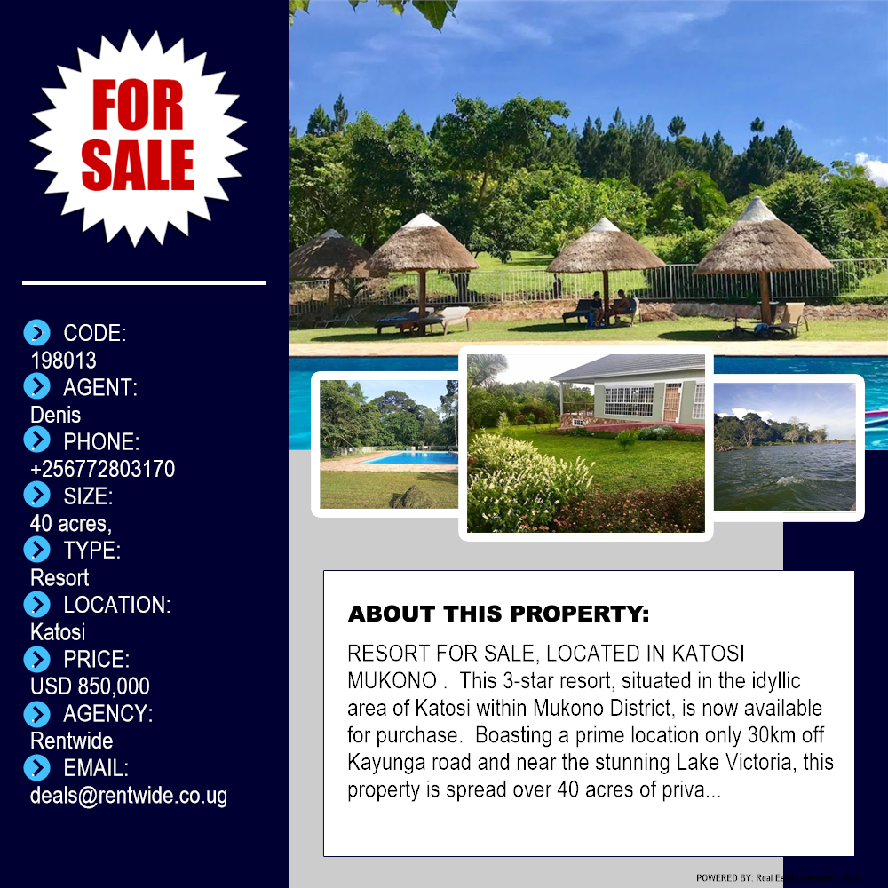 Resort  for sale in Katosi Mukono Uganda, code: 198013