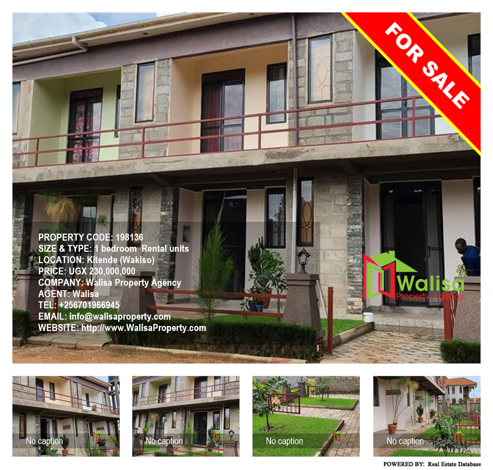 1 bedroom Rental units  for sale in Kitende Wakiso Uganda, code: 198136