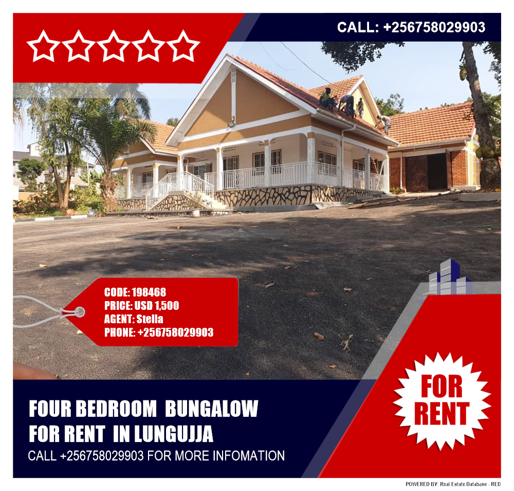 4 bedroom Bungalow  for rent in Lungujja Kampala Uganda, code: 198468