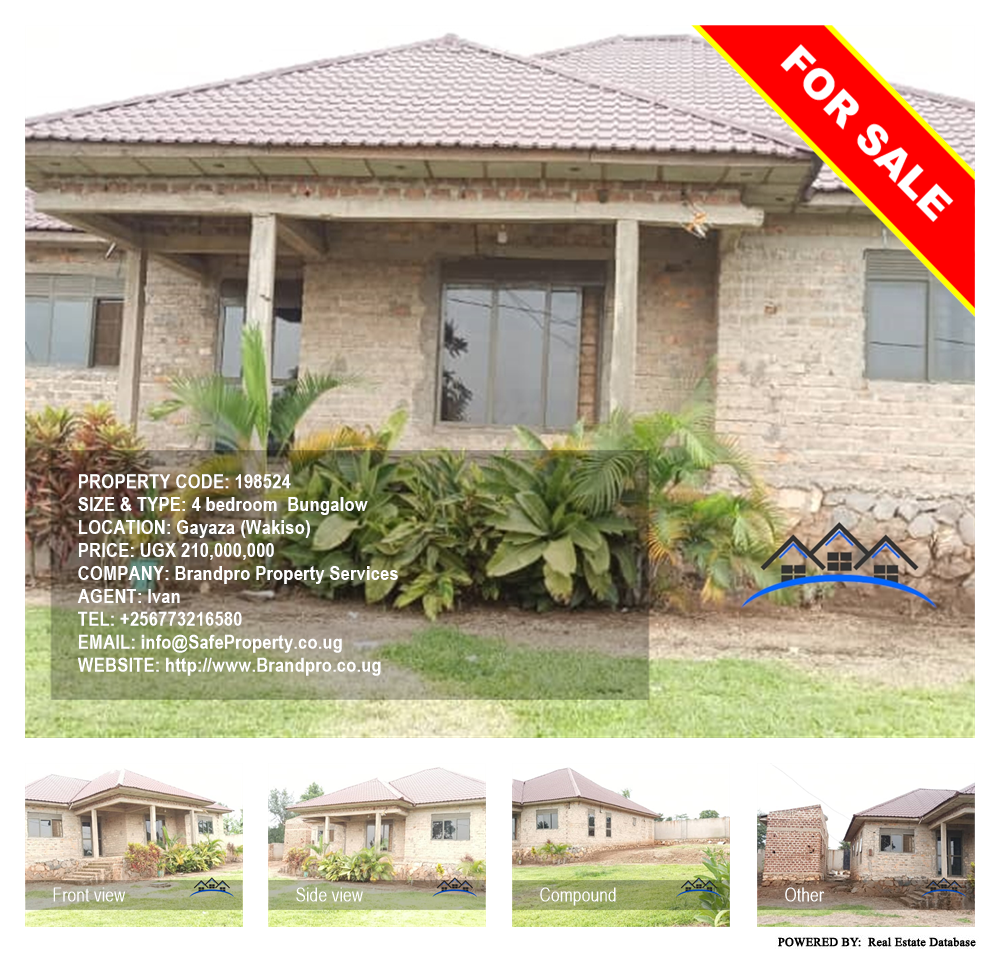 4 bedroom Bungalow  for sale in Gayaza Wakiso Uganda, code: 198524