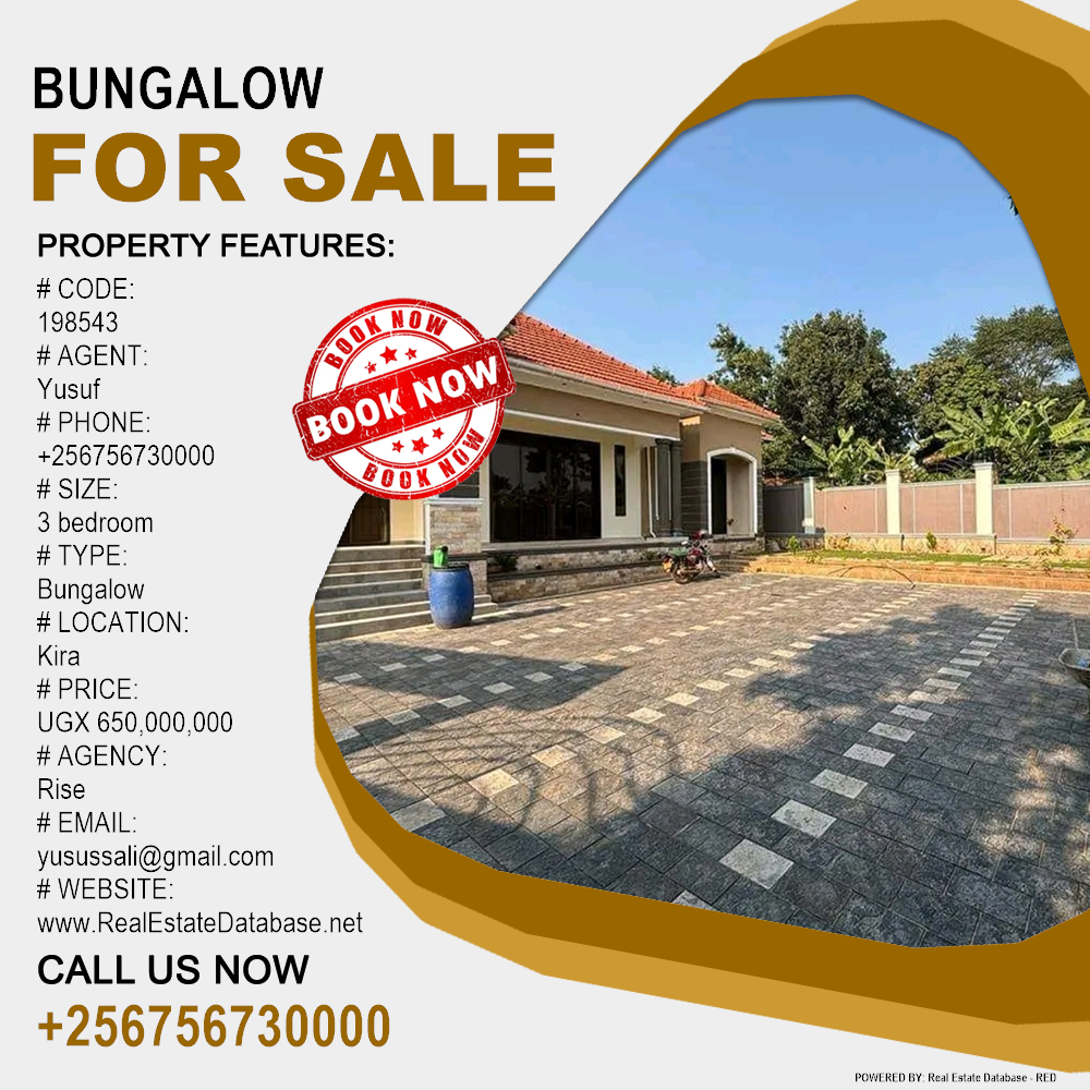 3 bedroom Bungalow  for sale in Kira Wakiso Uganda, code: 198543