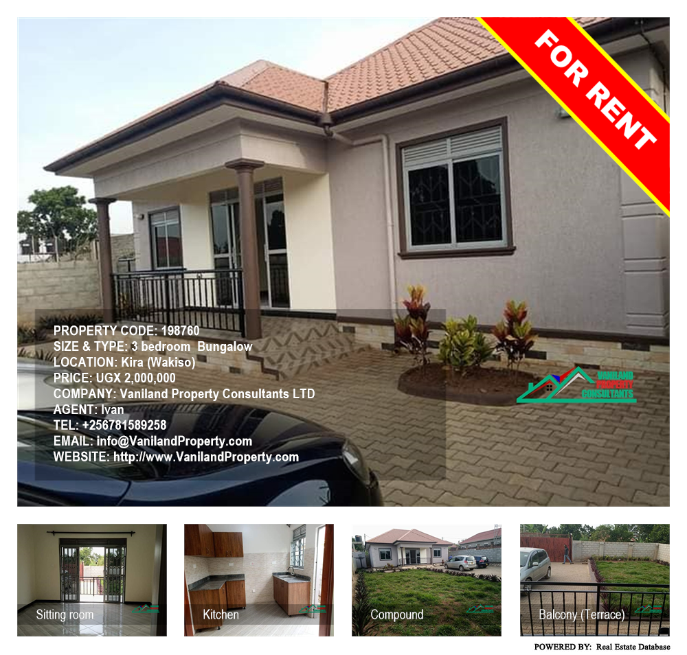 3 bedroom Bungalow  for rent in Kira Wakiso Uganda, code: 198760