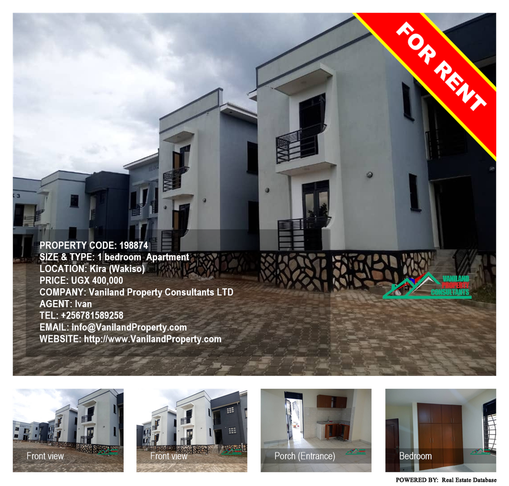 1 bedroom Apartment  for rent in Kira Wakiso Uganda, code: 198874