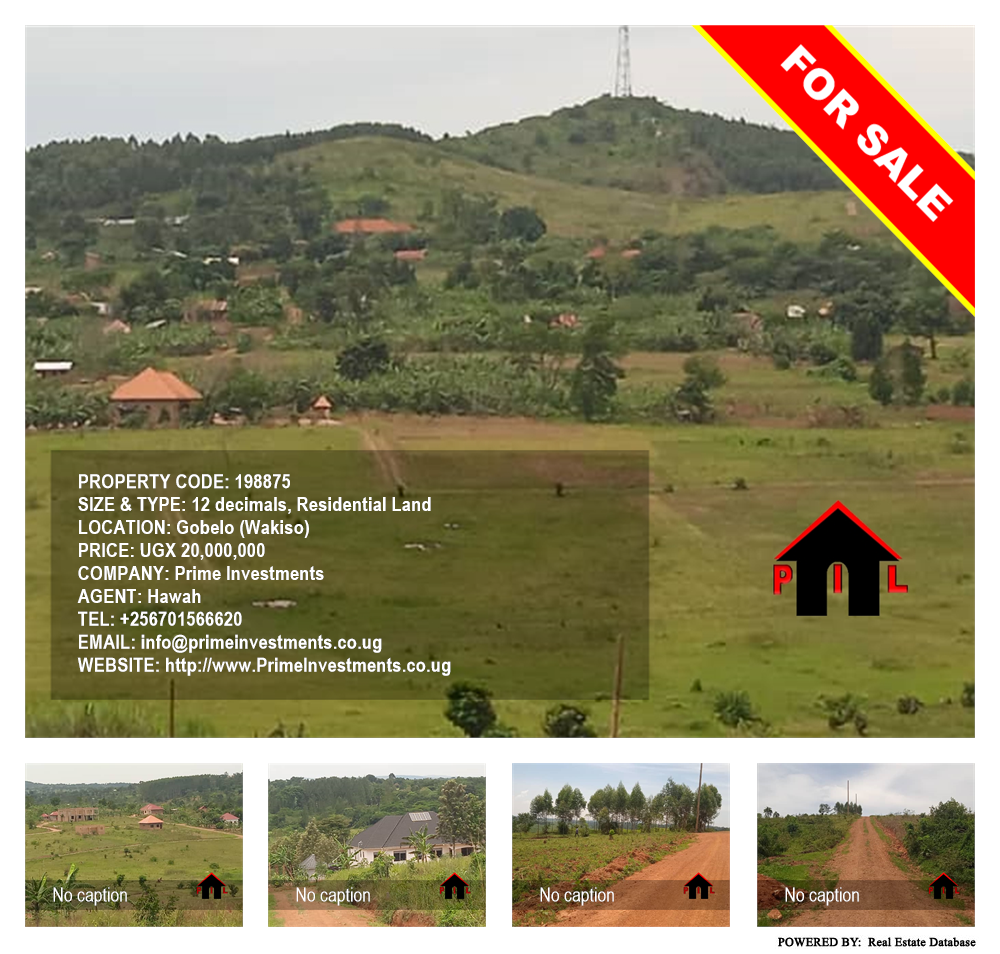 Residential Land  for sale in Gobelo Wakiso Uganda, code: 198875