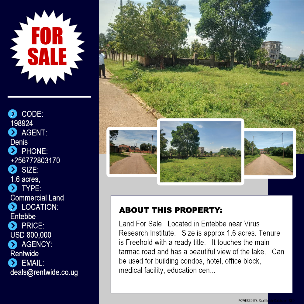 Commercial Land  for sale in Entebbe Wakiso Uganda, code: 198924