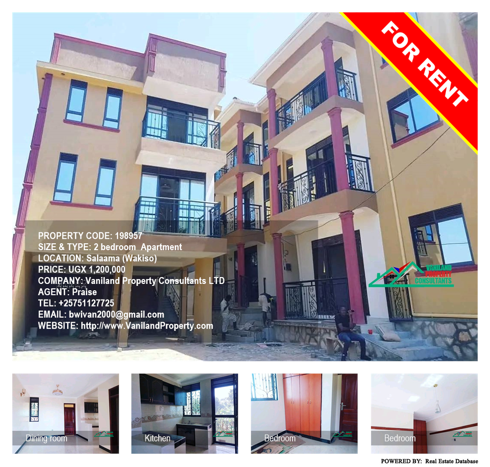 2 bedroom Apartment  for rent in Salaama Wakiso Uganda, code: 198957