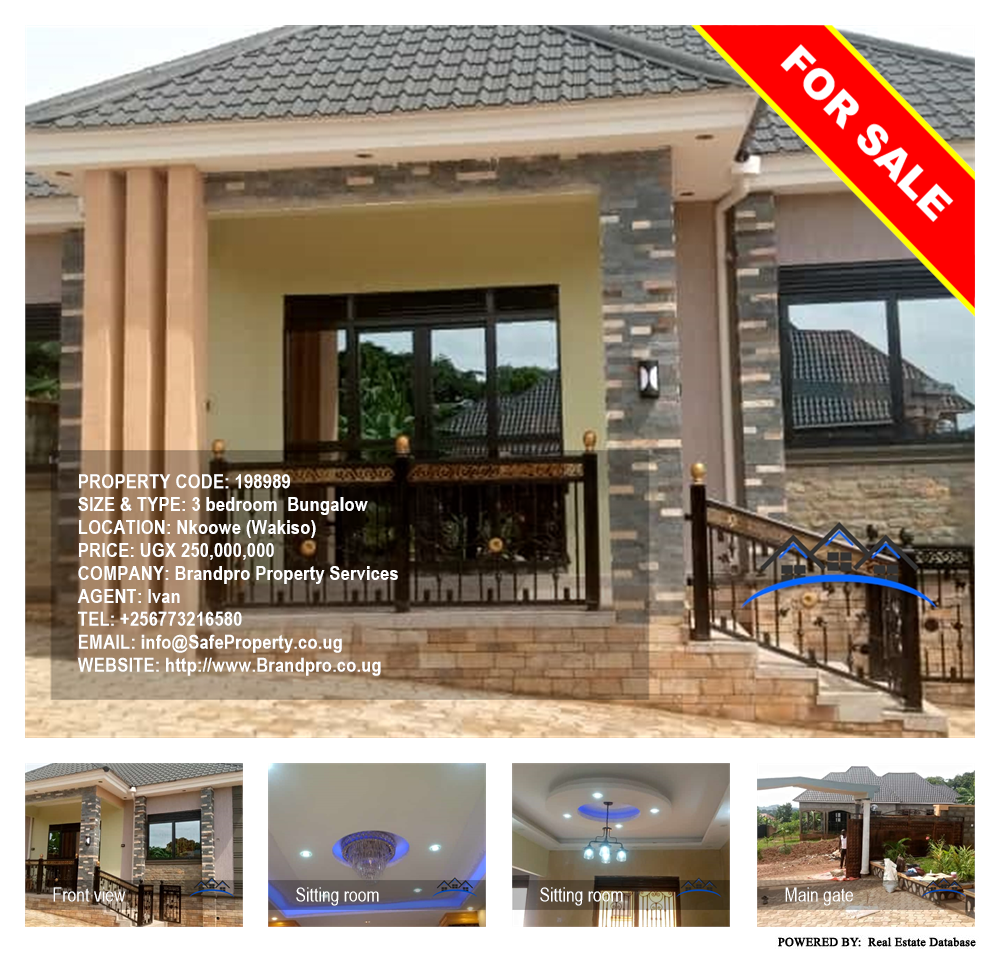 3 bedroom Bungalow  for sale in Nkoowe Wakiso Uganda, code: 198989