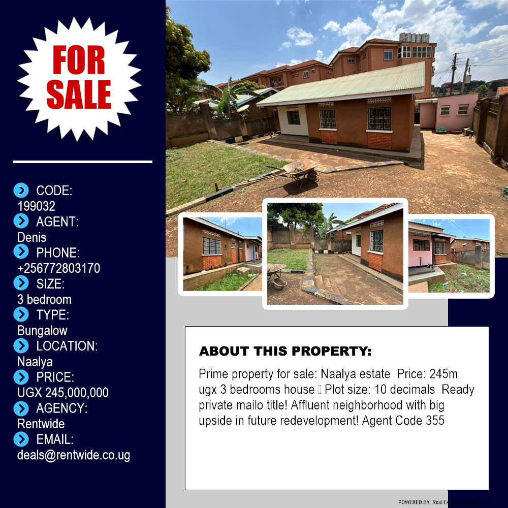 3 bedroom Bungalow  for sale in Naalya Wakiso Uganda, code: 199032