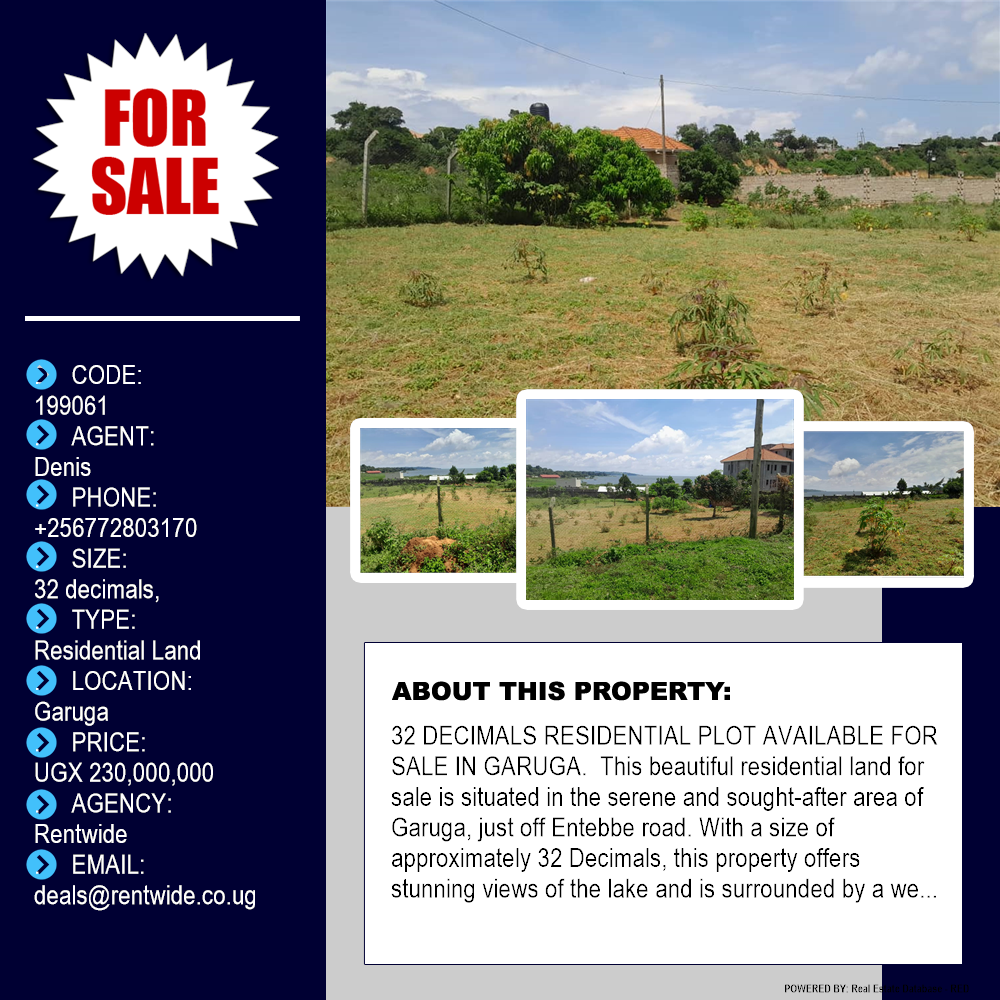 Residential Land  for sale in Garuga Wakiso Uganda, code: 199061