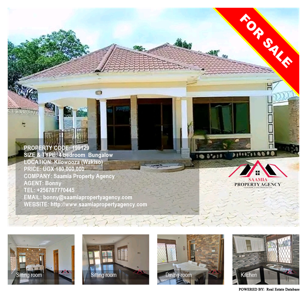 4 bedroom Bungalow  for sale in Kilowooza Wakiso Uganda, code: 199129