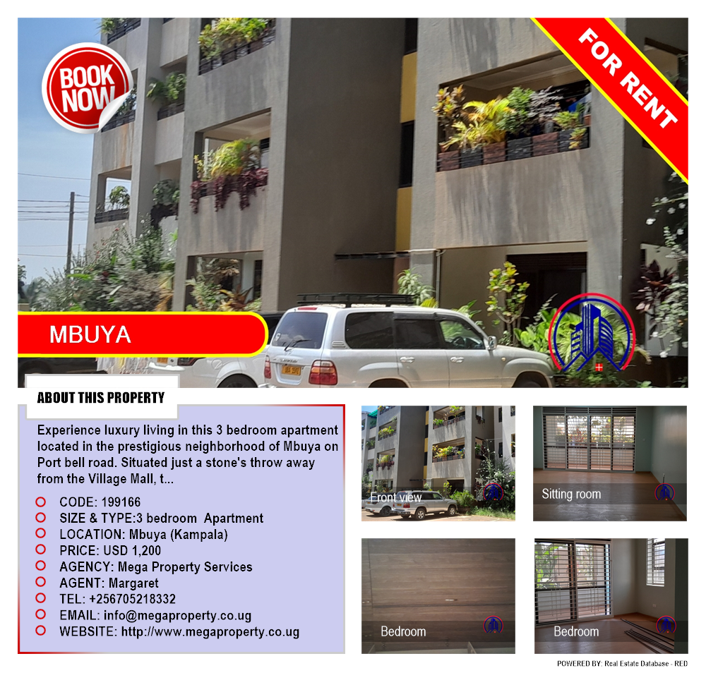 3 bedroom Apartment  for rent in Mbuya Kampala Uganda, code: 199166