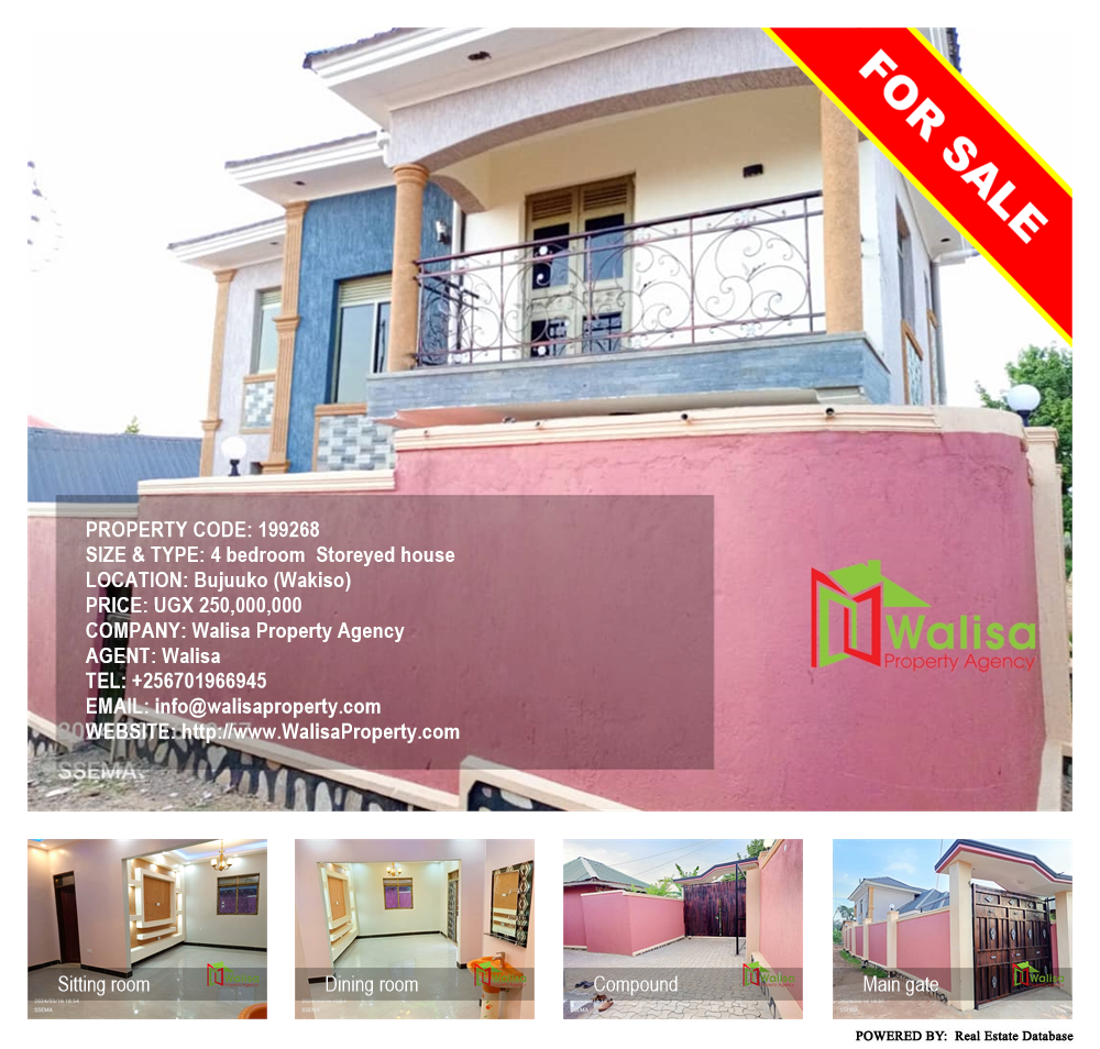 4 bedroom Storeyed house  for sale in Bujuuko Wakiso Uganda, code: 199268