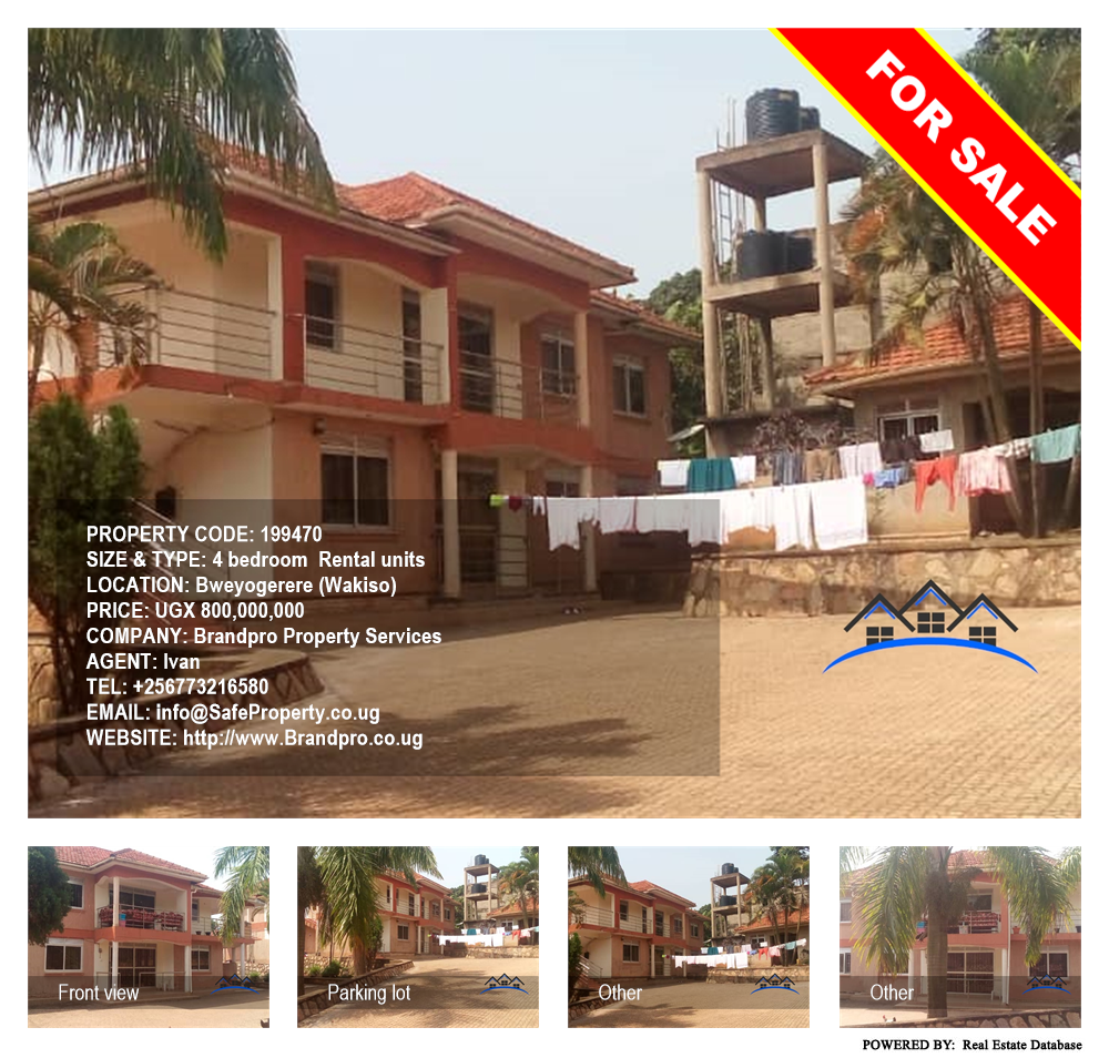 4 bedroom Rental units  for sale in Bweyogerere Wakiso Uganda, code: 199470