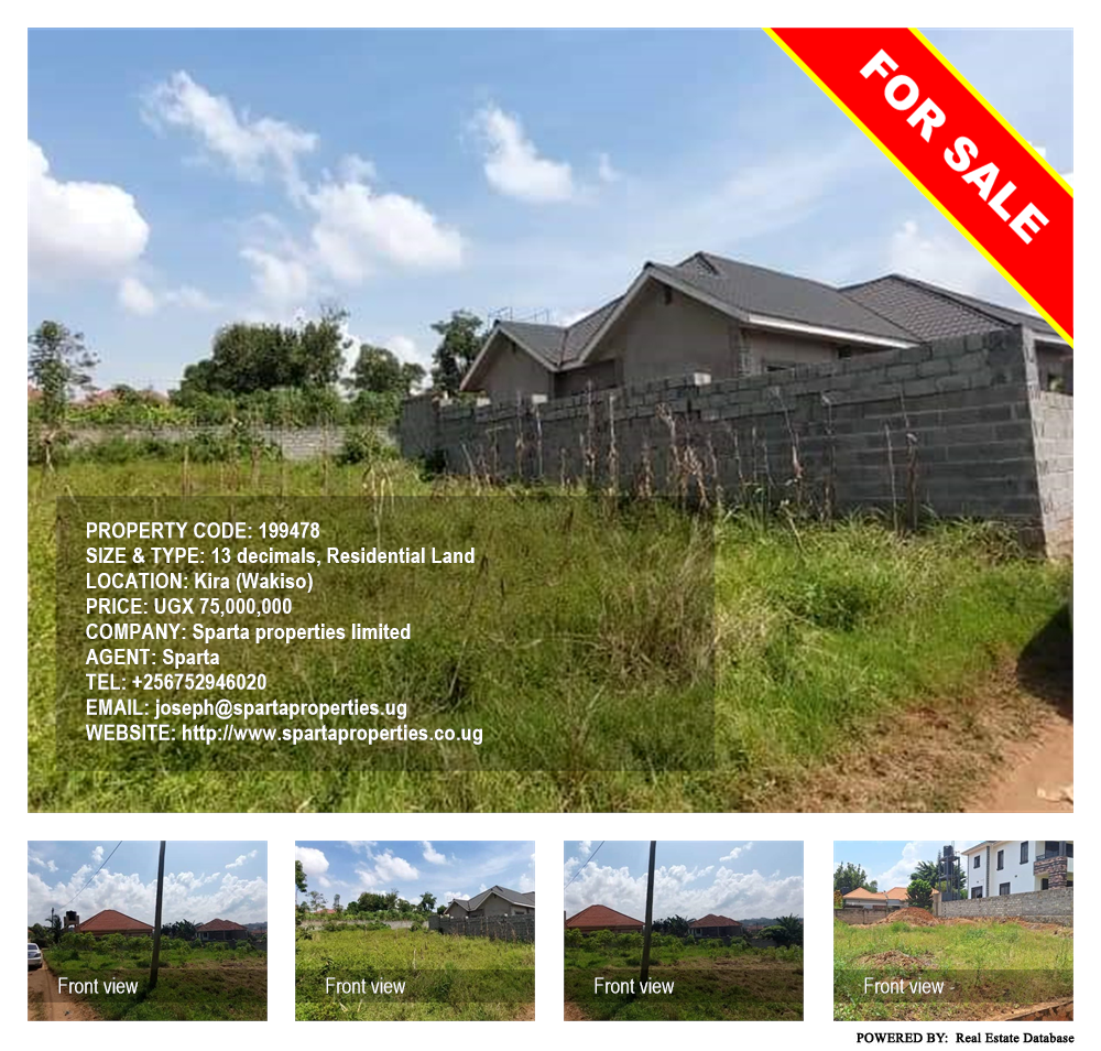 Residential Land  for sale in Kira Wakiso Uganda, code: 199478