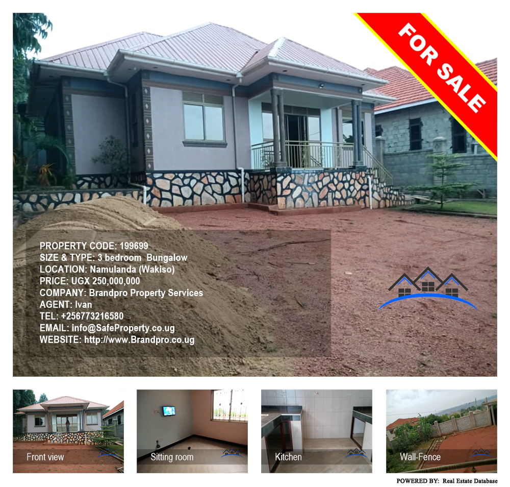 3 bedroom Bungalow  for sale in Namulanda Wakiso Uganda, code: 199699