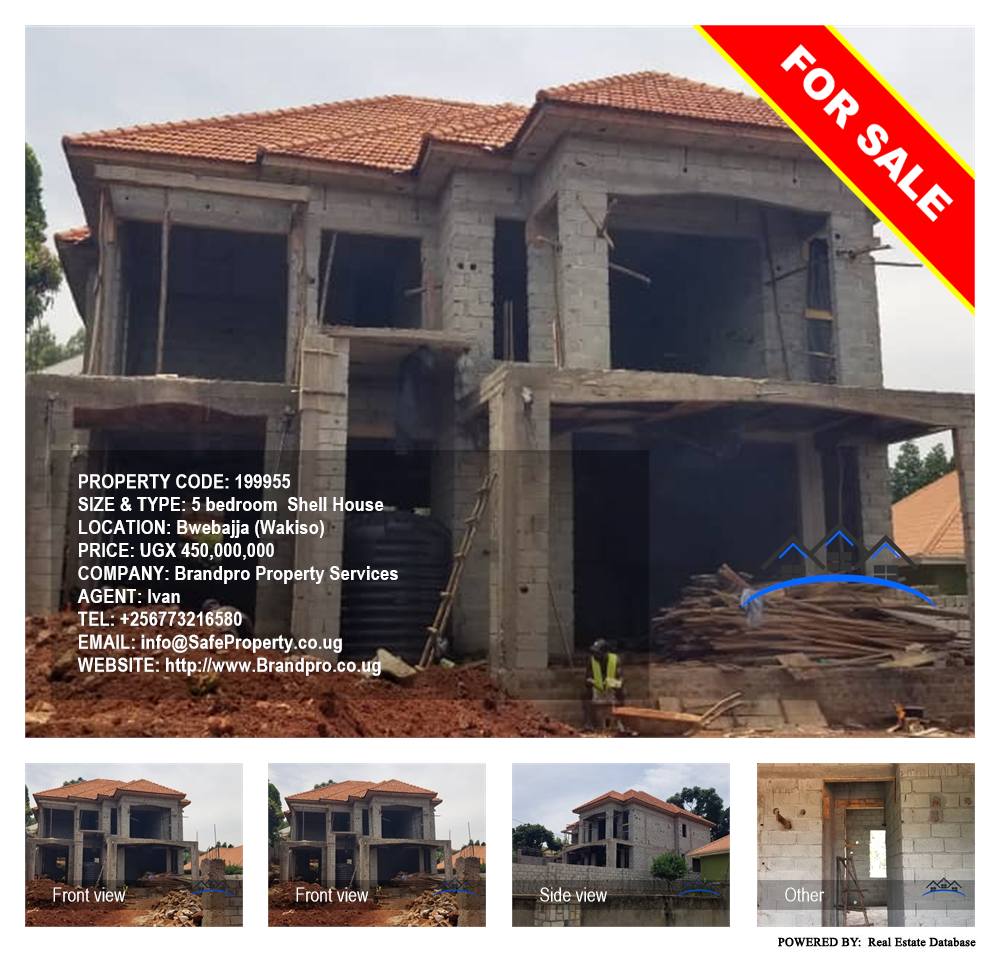 5 bedroom Shell House  for sale in Bwebajja Wakiso Uganda, code: 199955