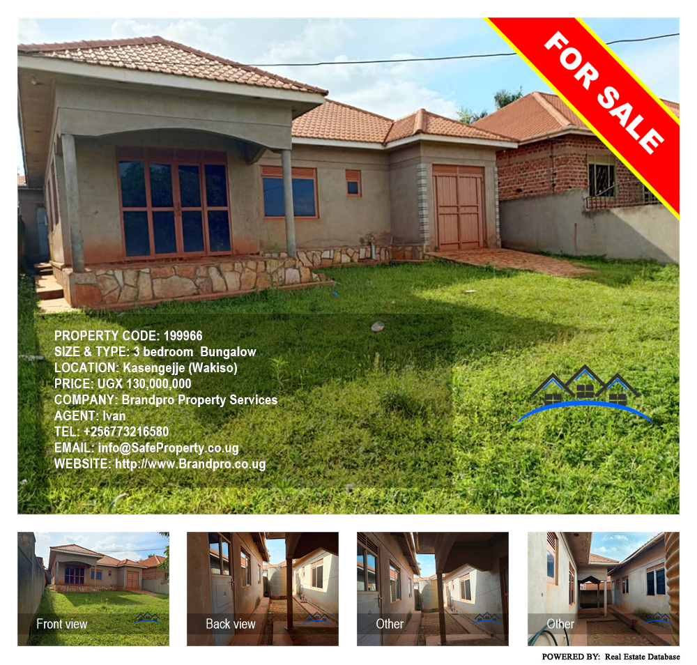 3 bedroom Bungalow  for sale in Kasengejje Wakiso Uganda, code: 199966