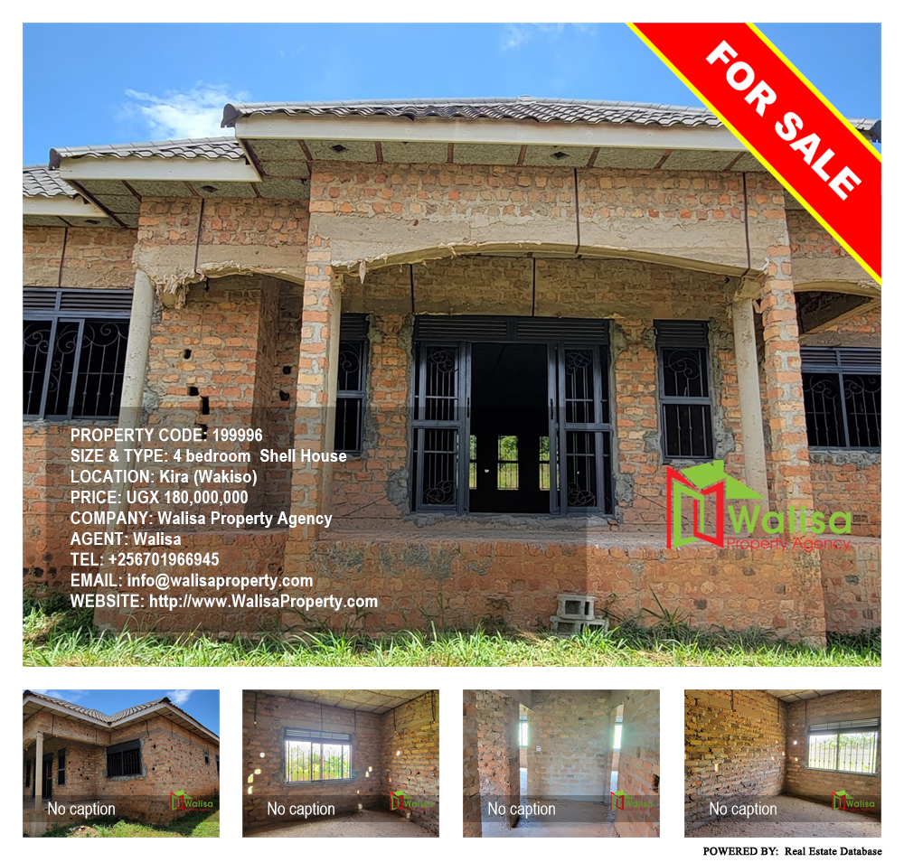 4 bedroom Shell House  for sale in Kira Wakiso Uganda, code: 199996