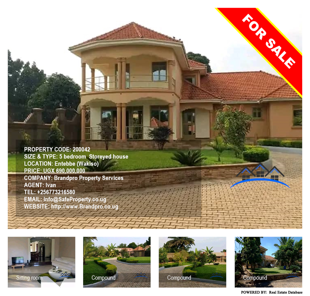 5 bedroom Storeyed house  for sale in Entebbe Wakiso Uganda, code: 200042