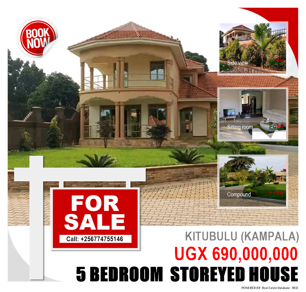 5 bedroom Storeyed house  for sale in Kitubulu Kampala Uganda, code: 200119