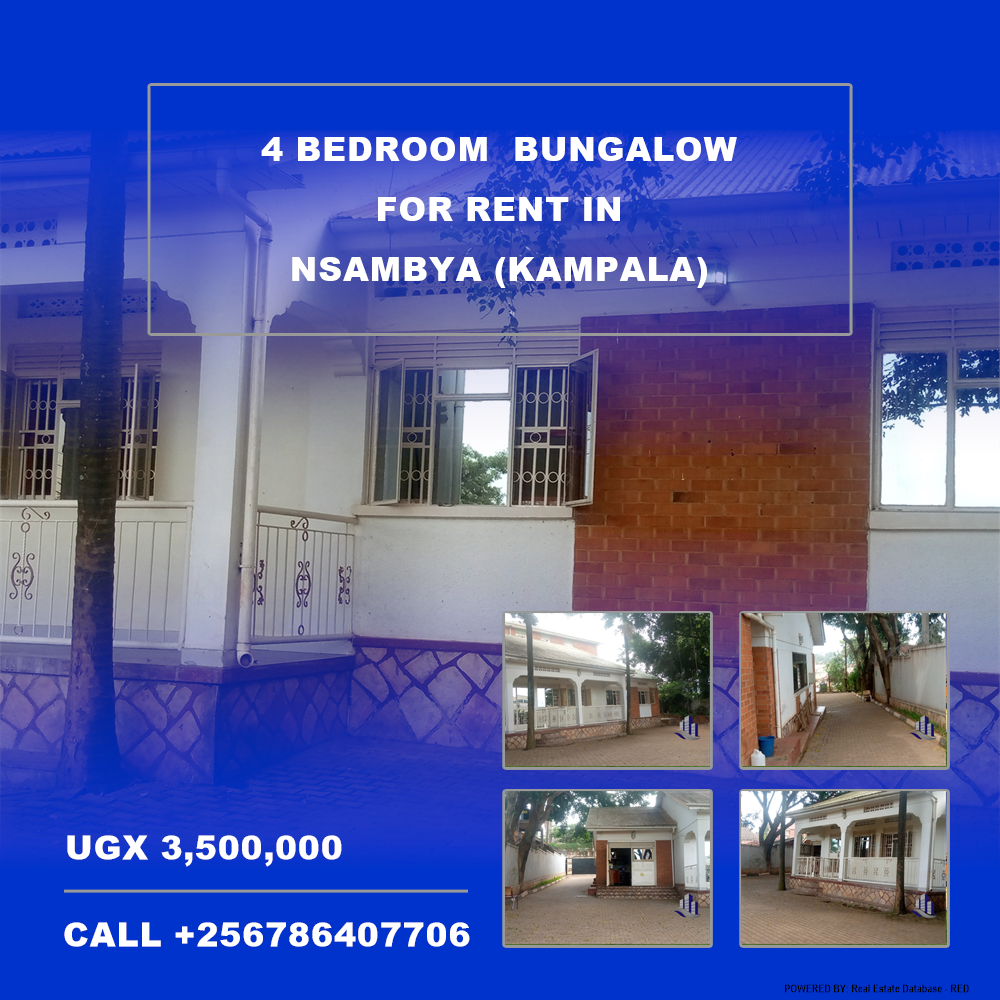 4 bedroom Bungalow  for rent in Nsambya Kampala Uganda, code: 200161