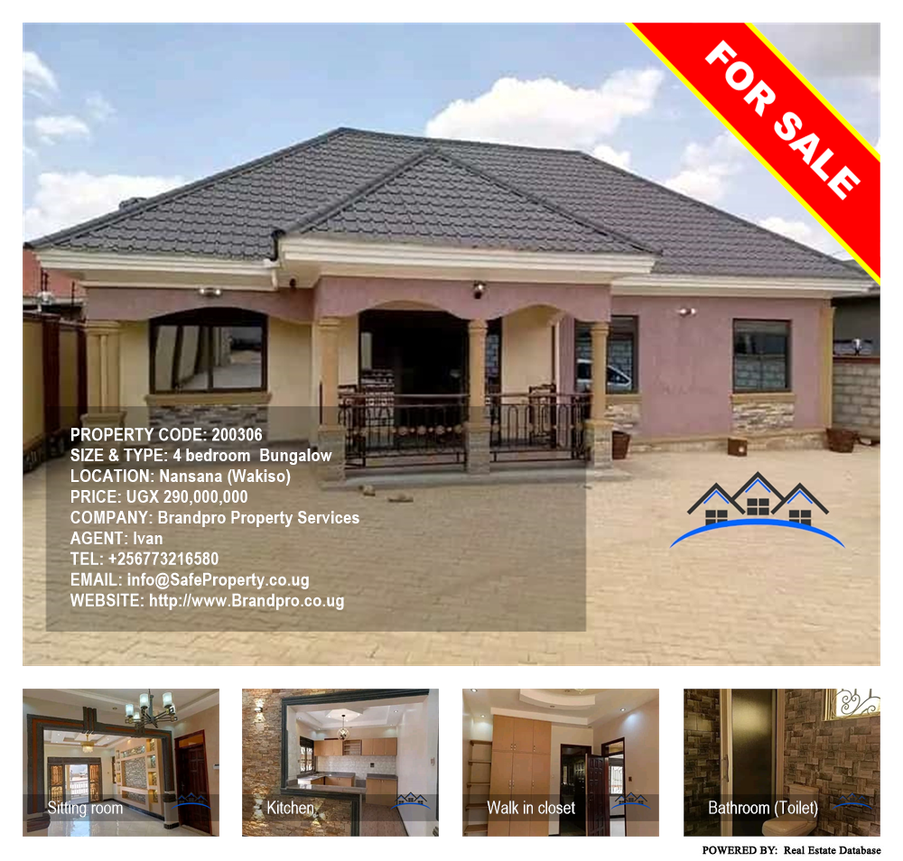 4 bedroom Bungalow  for sale in Nansana Wakiso Uganda, code: 200306