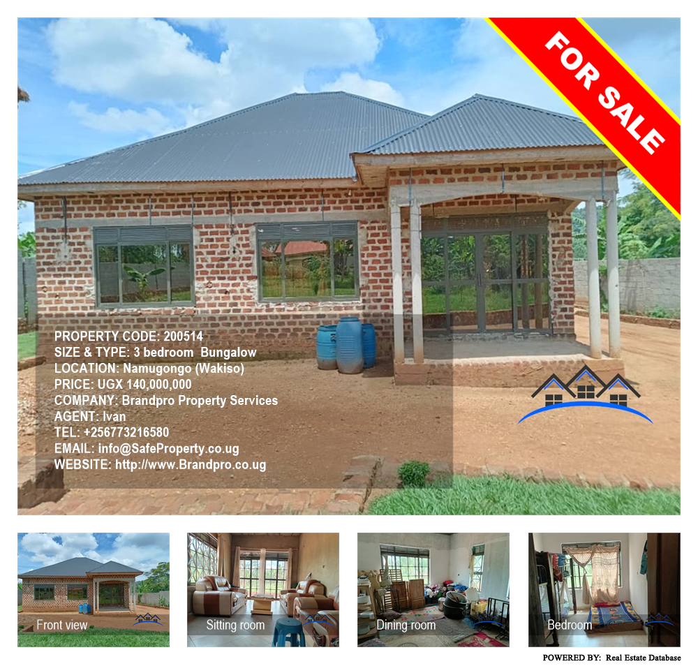 3 bedroom Bungalow  for sale in Namugongo Wakiso Uganda, code: 200514