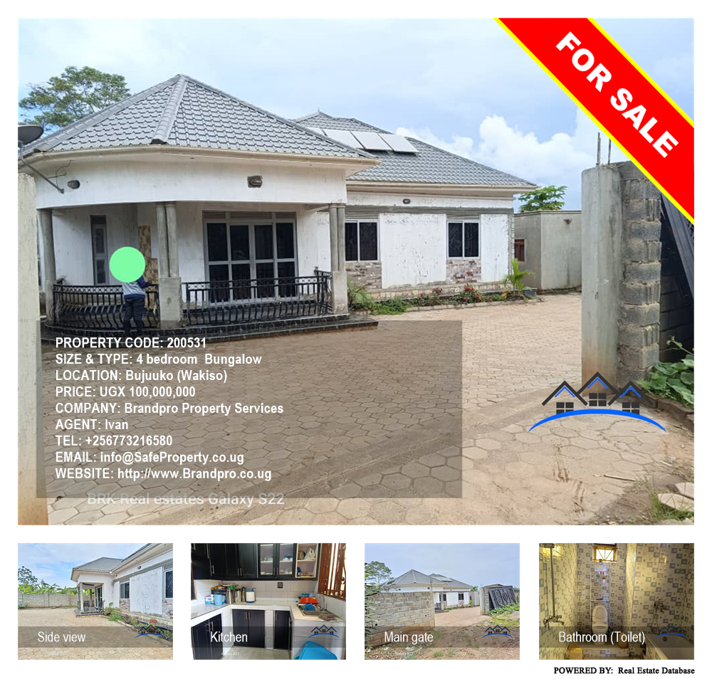 4 bedroom Bungalow  for sale in Bujuuko Wakiso Uganda, code: 200531