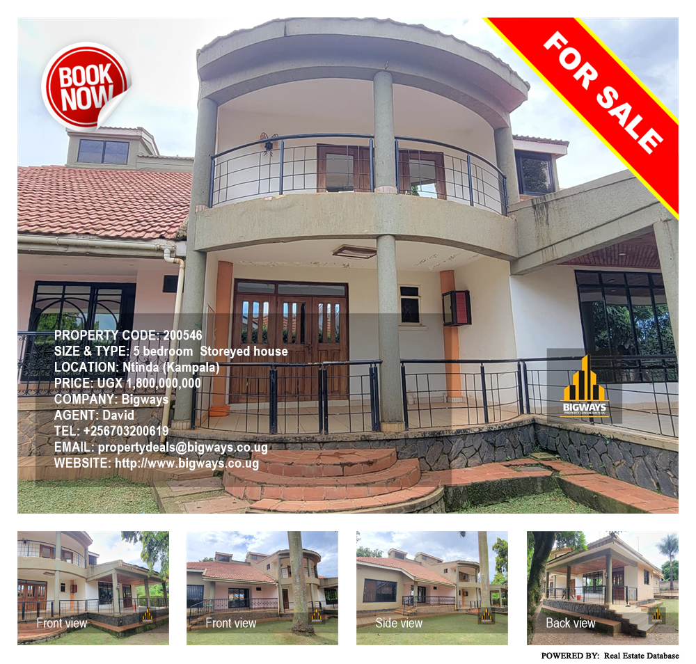 5 bedroom Storeyed house  for sale in Ntinda Kampala Uganda, code: 200546