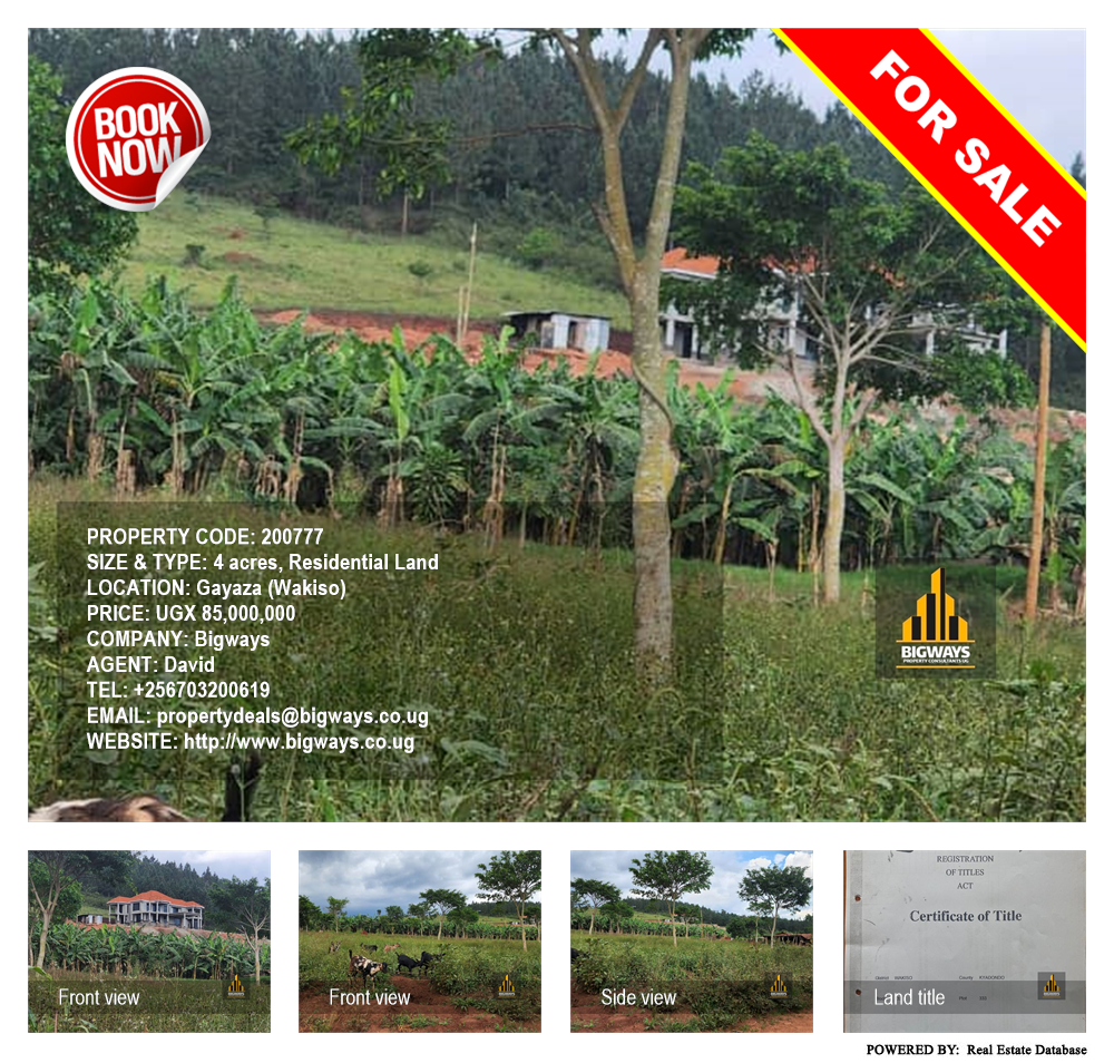 Residential Land  for sale in Gayaza Wakiso Uganda, code: 200777