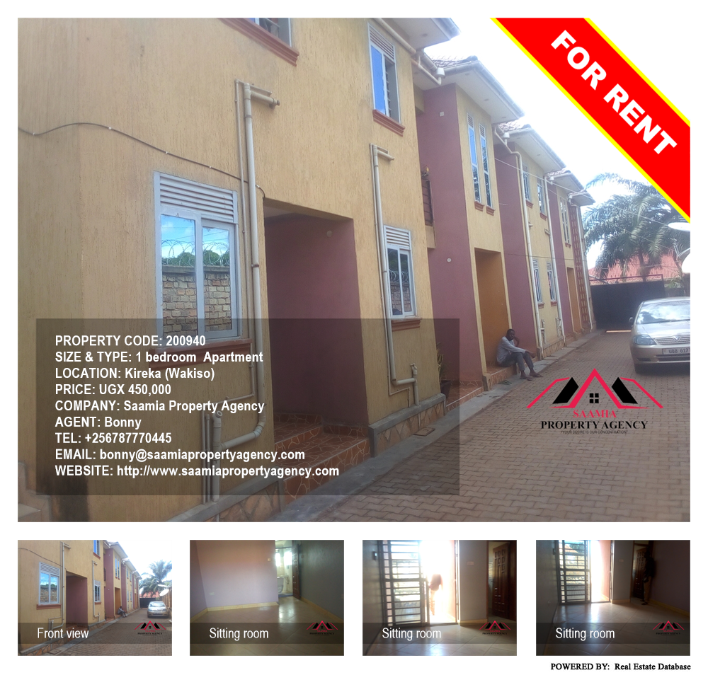 1 bedroom Apartment  for rent in Kireka Wakiso Uganda, code: 200940