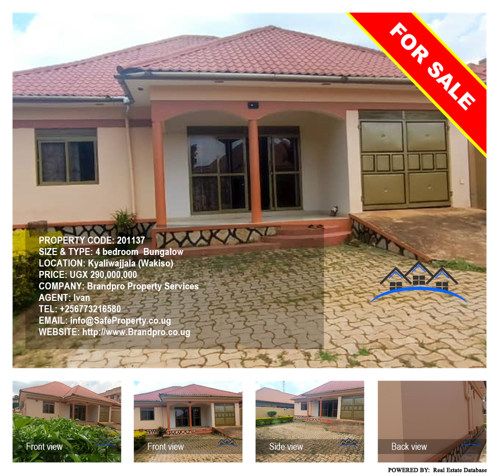 4 bedroom Bungalow  for sale in Kyaliwajjala Wakiso Uganda, code: 201137