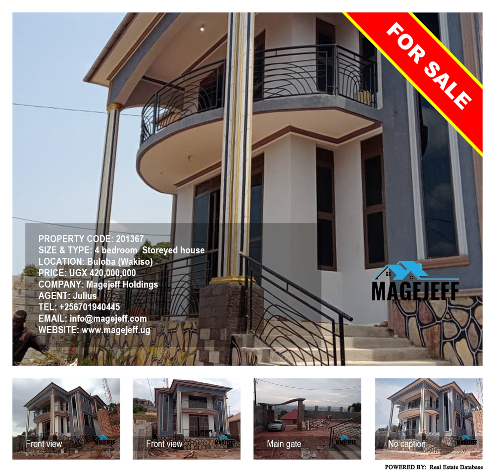 4 bedroom Storeyed house  for sale in Buloba Wakiso Uganda, code: 201367