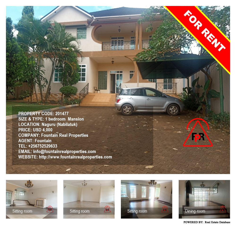 1 bedroom Mansion  for rent in Naguru Nabilatuk Uganda, code: 201477